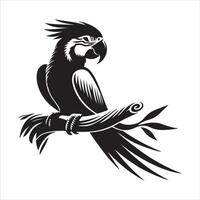 Icon of a parrot Web design flat drawing of a parrot icon vector