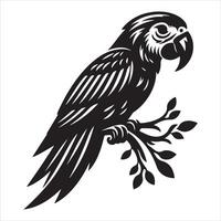 Graphic image of a parrot silhouette vector