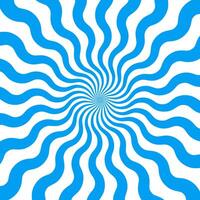 Abstract Blue Wavy Rays on White Background vector