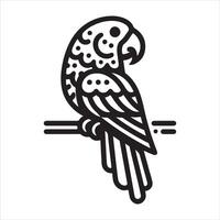 A silhouette of a parrot on a white background. silhouette of a bird. The parrot logo vector