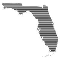 Florida state map with lined pattern vector