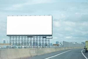 Blank advertising billboard at airport media template photo
