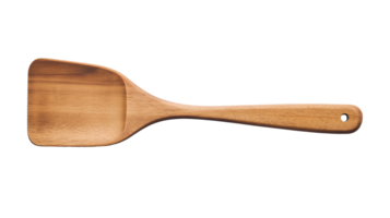Handcrafted wooden spatula image isolated transparent, . Natural kitchen accessory cut out . Sustainable utensil. Eco-friendly cooking tool cutout element object photography png