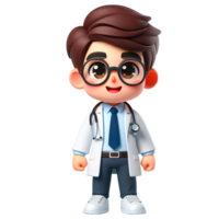 Cartoon Doctor Character with Stethoscope smiling png