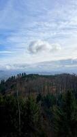 Autumn in the mountains, autumn mountains from above. Drone view. photo