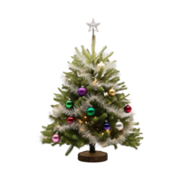 Decorated Christmas Tree with Colorful Ornaments, Isolated on Transparent Background, High-Resolution Stock Image png