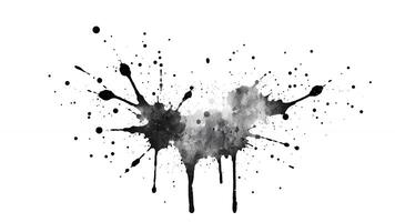 Abstract black and gray paint splatter creating a dramatic artistic effect photo