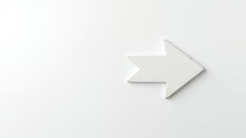 Directional arrow pointing right against a simple white background photo