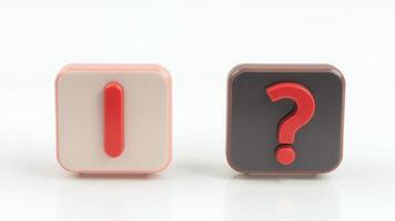 Colorful blocks with question and exclamation marks in dialogue photo