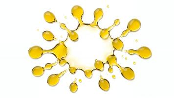 Bright yellow liquid splashes creating dynamic abstract shapes in design photo