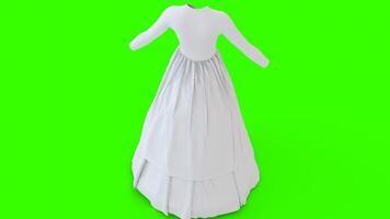 open button double layer dress with green background photo