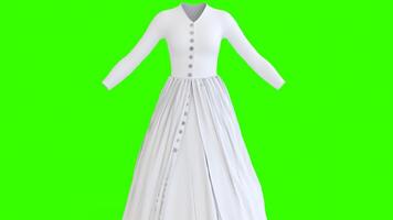 open button double layer dress with green background photo