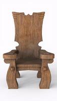 wooden throne with white background photo
