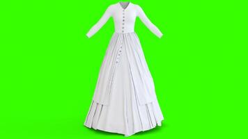 open button double layer dress with green background photo