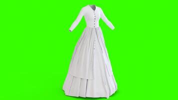 open button double layer dress with green background photo