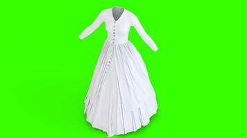 open button double layer dress with green background photo
