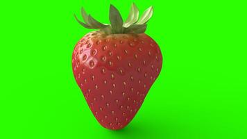 strawberry with green background photo
