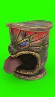 Tiki Mini Statue Totem with green background photo
