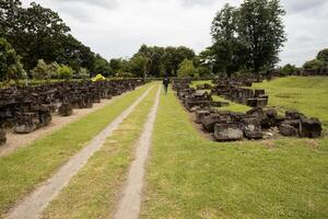 neatly arranged ruins of ancient buildings photo