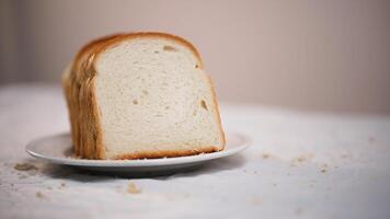 Bread Slices on plate, Bread Slices on table photo