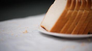 Bread Slices on plate, Bread Slices on table photo