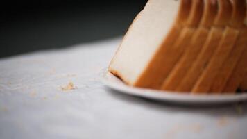 Bread Slices on plate, Bread Slices on table photo