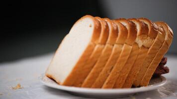 Bread Slices on plate, Bread Slices on table photo