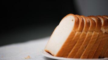 Bread Slices on plate, Bread Slices on table photo