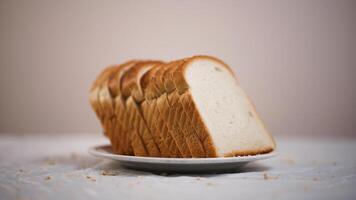 Bread Slices on plate, Bread Slices on table photo