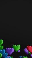 Heart shape motion background for valentine day, 3d rendering video