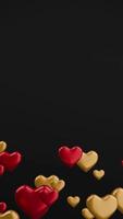 Heart shape motion background for valentine day, 3d rendering video