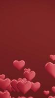 Heart shape motion background for valentine day, 3d rendering video