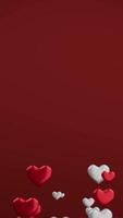 Heart shape motion background for valentine day, 3d rendering video