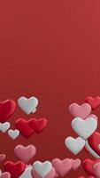 Heart shape motion background for valentine day, 3d rendering video