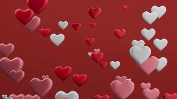 Heart shape motion background for valentine day, 3d rendering video