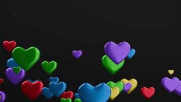Heart shape motion background for valentine day, 3d rendering video