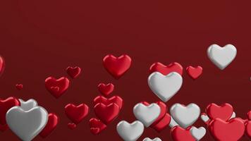 Heart shape motion background for valentine day, 3d rendering video