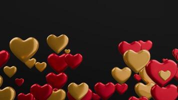 Heart shape motion background for valentine day, 3d rendering video