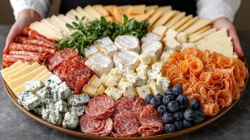 Elegant Cheese Platter with Assorted Delicacies photo