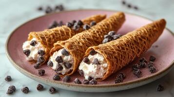 Delicious Cannoli with Ricotta and Chocolate Chips photo