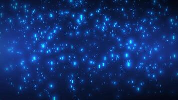 Digital cyberspace 4K with particles and digital data network connections. Abstract technology data stream with glowing light particles, seamless loop video