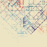 Beige background with plans of building vector