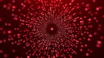 Abstract futuristic cyber world scene, sci-fi red particle tunnel, technology glowing surface, neon night scene, 4K digital science animation, seamless loop video
