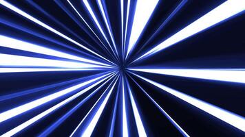 Abstract tunnel moving in hyperspace, blue energy vortex flying straight, colorful speed of light, animation of traveling through a wormhole, time travel. 4k 3D rendering. video