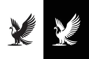 Sleek Eagle in Flight Icon. Bold Black and White Design vector