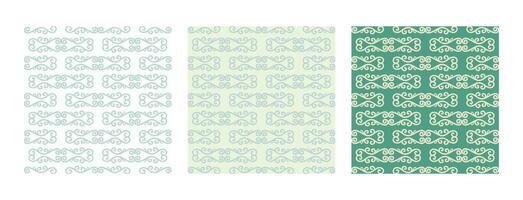 Set of seamless patterns in retro style green vector