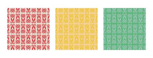 Set of seamless patterns in retro style red vector