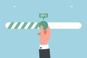 Hand pushing loading slider vector