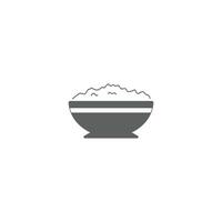 Flat design illustration of rice, porridge in a bowl. vector