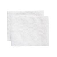 Top view of two folded white tissue paper in stack isolated on white background with clipping path photo